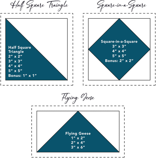 12 Quilting Foundation Paper Pieced Templates Collection