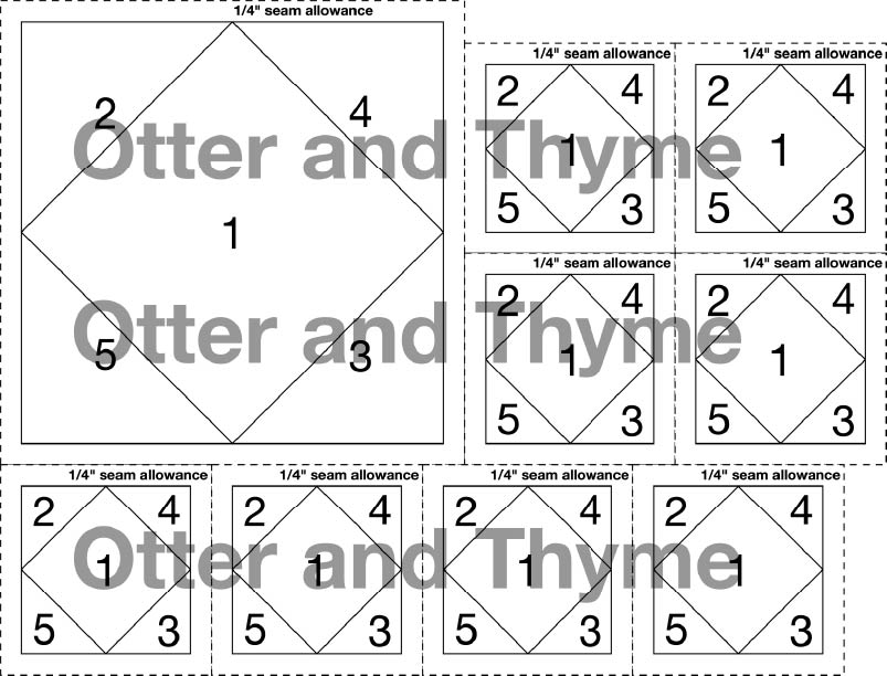 12 Quilting Foundation Paper Pieced Templates Collection