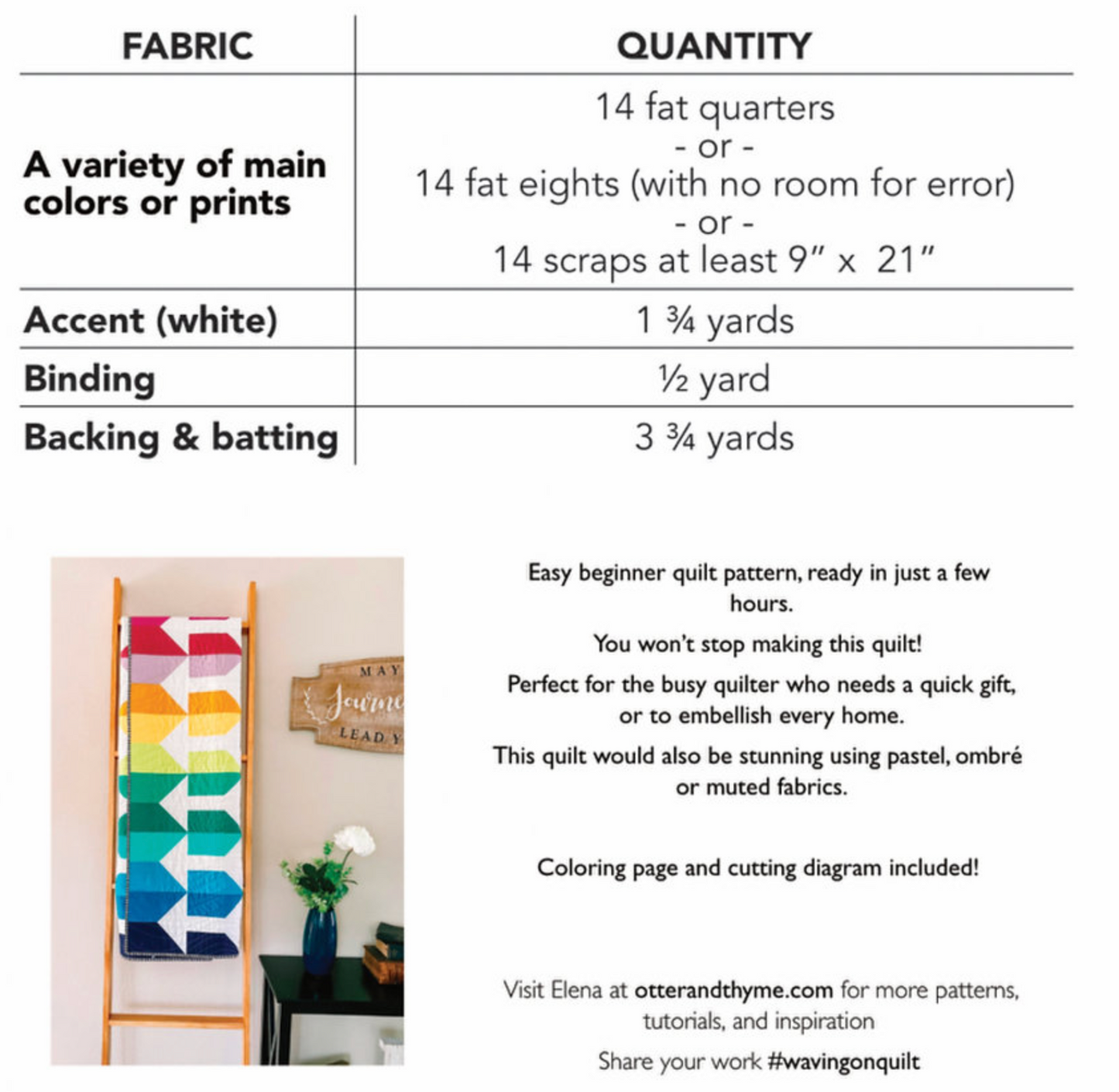 Waving On Quilt Pattern - PDF download